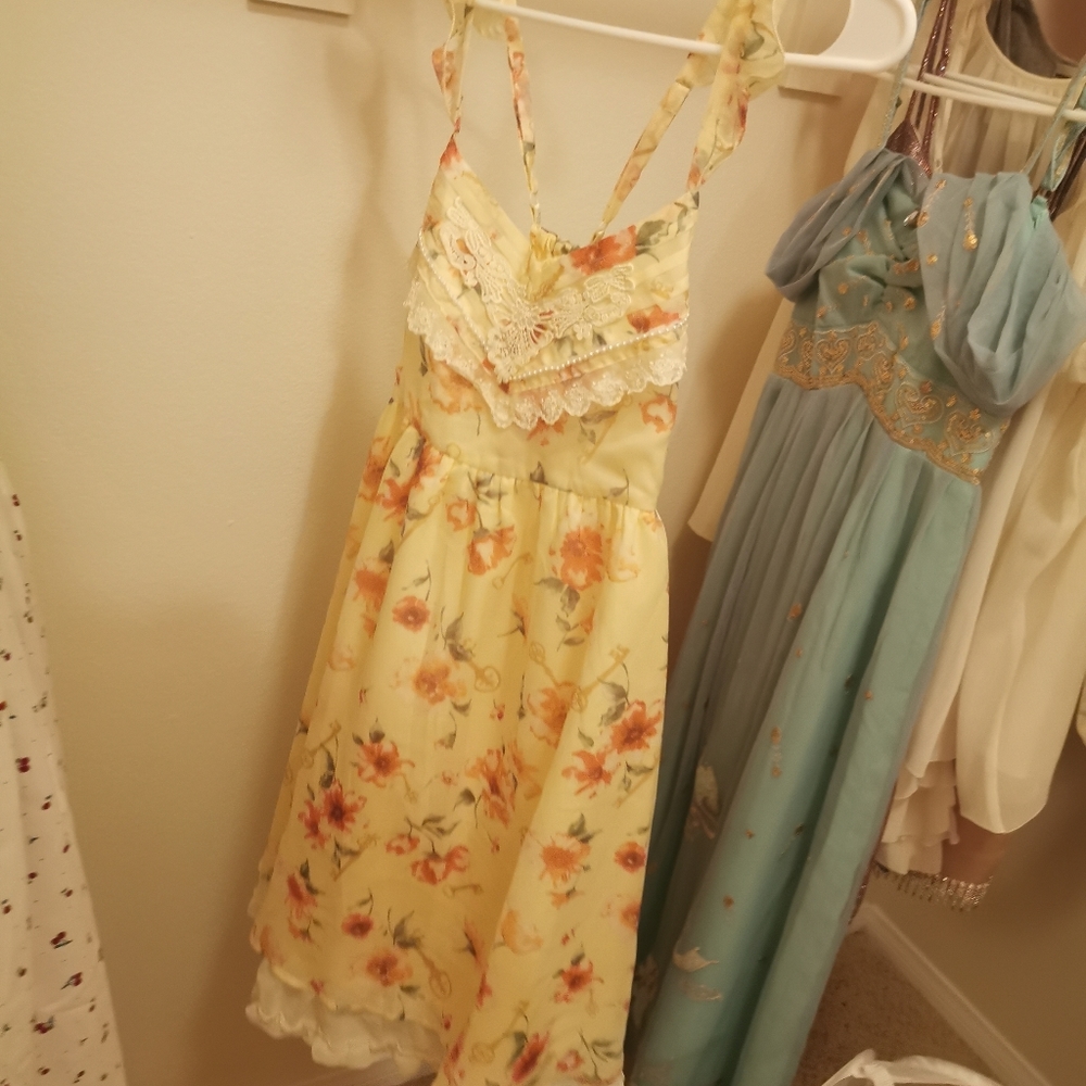 Yellow floral dress